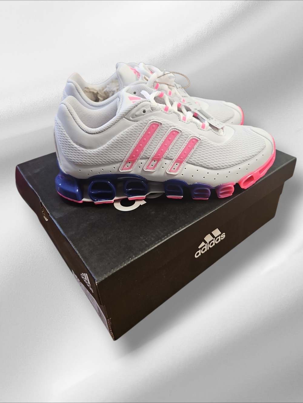 Adidas Megaride White Lucid Pink Blue (Women's) Running Shoes